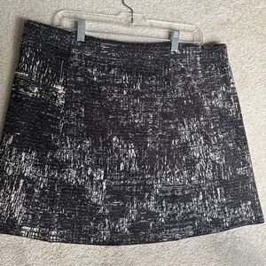 NIC+ZOE Skirt Women's Size XL Brown & Cream Metallic Knit Stretchy Elastic Waist